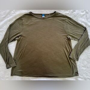Old Navy Olive Green Long Sleeve Luxe Tee Sz L‎ EUC